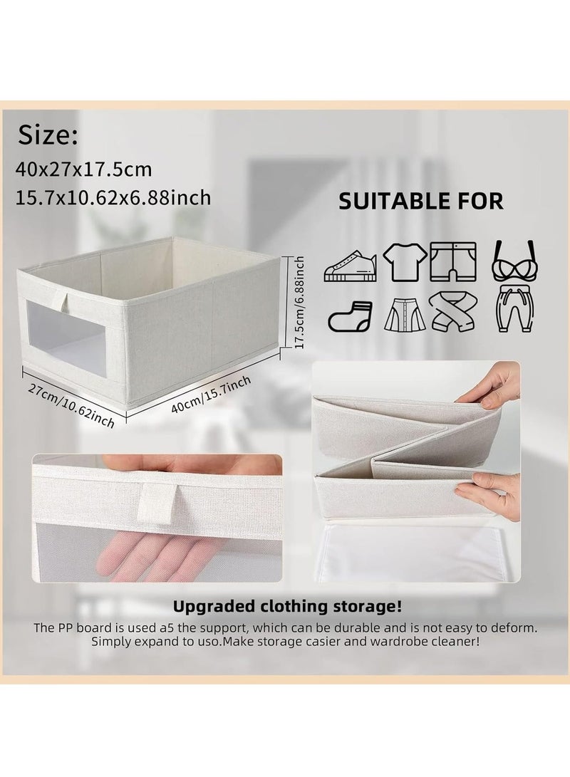 DUNISO Wardrobe Clothes Organizer, 2pcs Jeans Storage Box, Visible Drawer Organizers for Clothing, Foldable Closet Storage Basket, Washable Drawer Box - Image 5